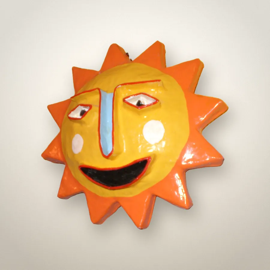 Tableau « Grand soleil » en papier mâché, 1970