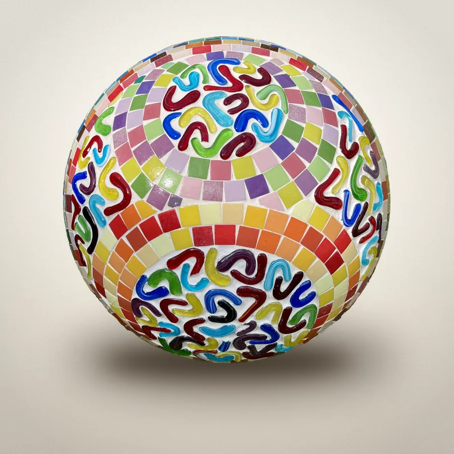 Boule mosaïque n°2, Mosaïque · D 50 cm