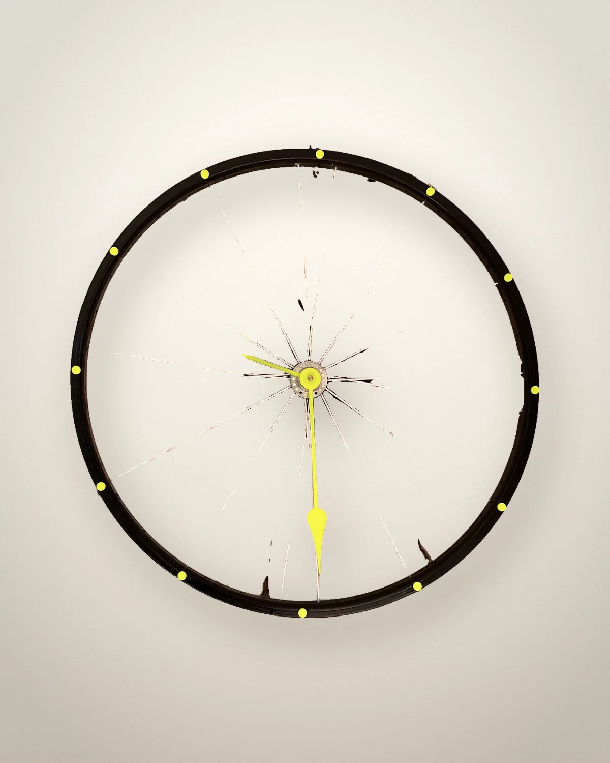Horloge vélo, vue studio